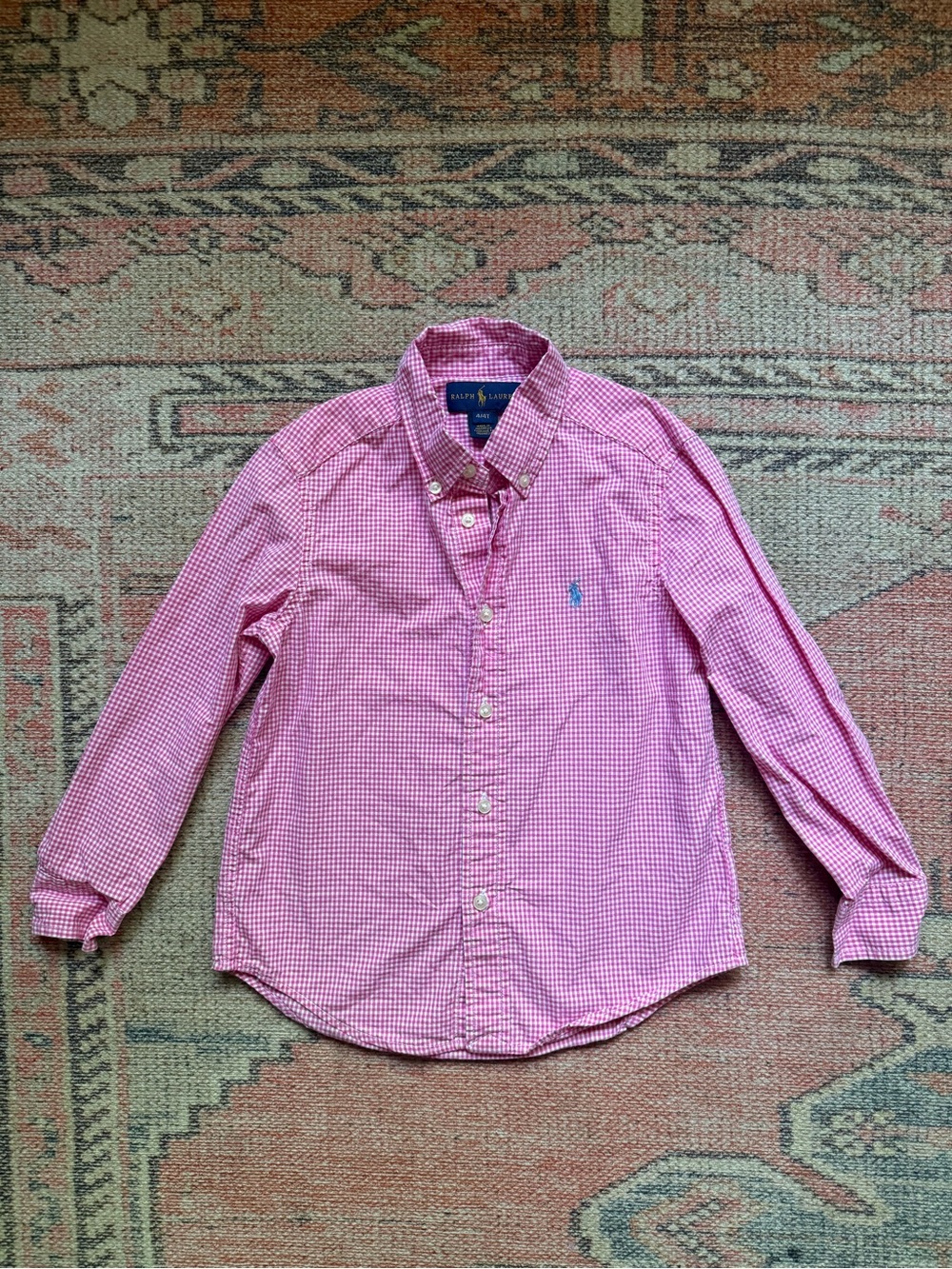Ralph Lauren Pink Gingham Button-Down Shirt - Kids